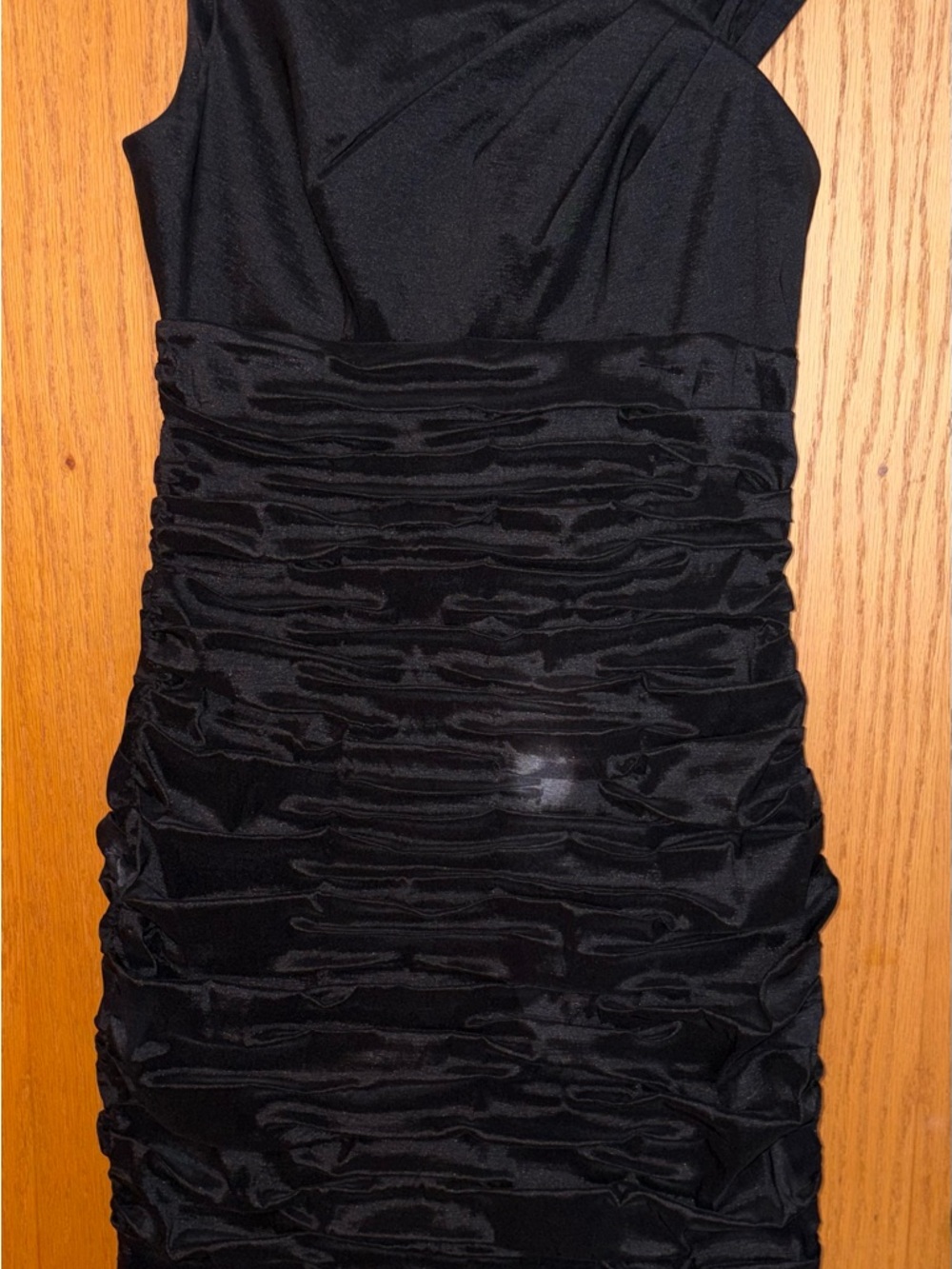 Calvin Klein Black Ruched One-Shoulder Mini Dress